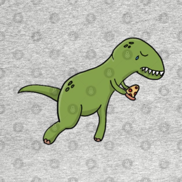 Sad T-Rex Dino with Pizza by MedleyDesigns67